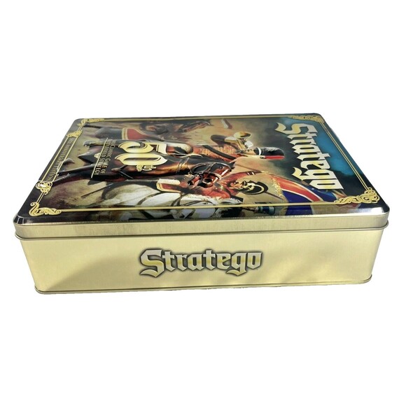Stratego 50th Anniversary Edition 2011 Special Gold Tin Box Board Game Complete - Picture 8 of 10